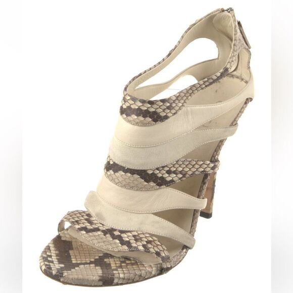 Gucci Cream Python Strappy Sandals - Picture 2 of 6